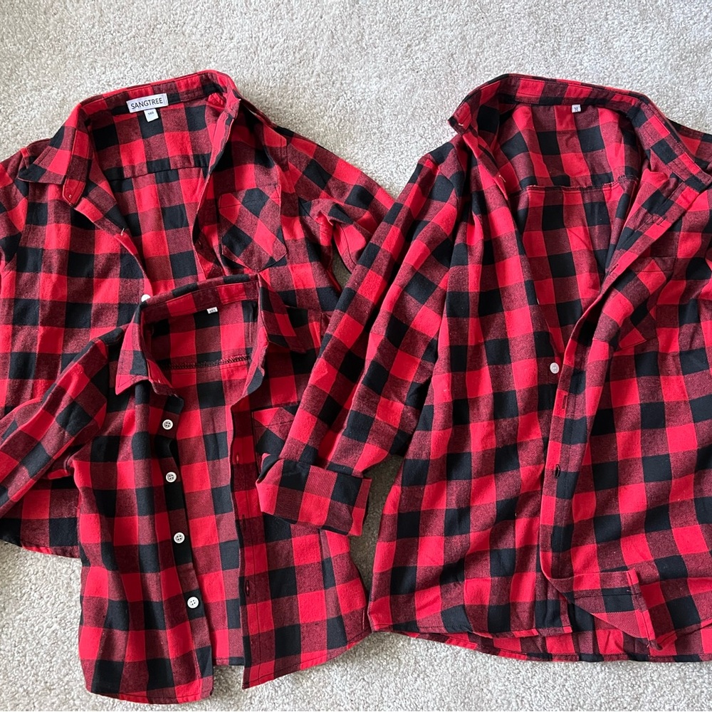 Mommy and me matching flannels